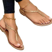 Damen Fußbett Sandalen im eleganten Design mit glitzerndem Zierakzent Heidi-Mode