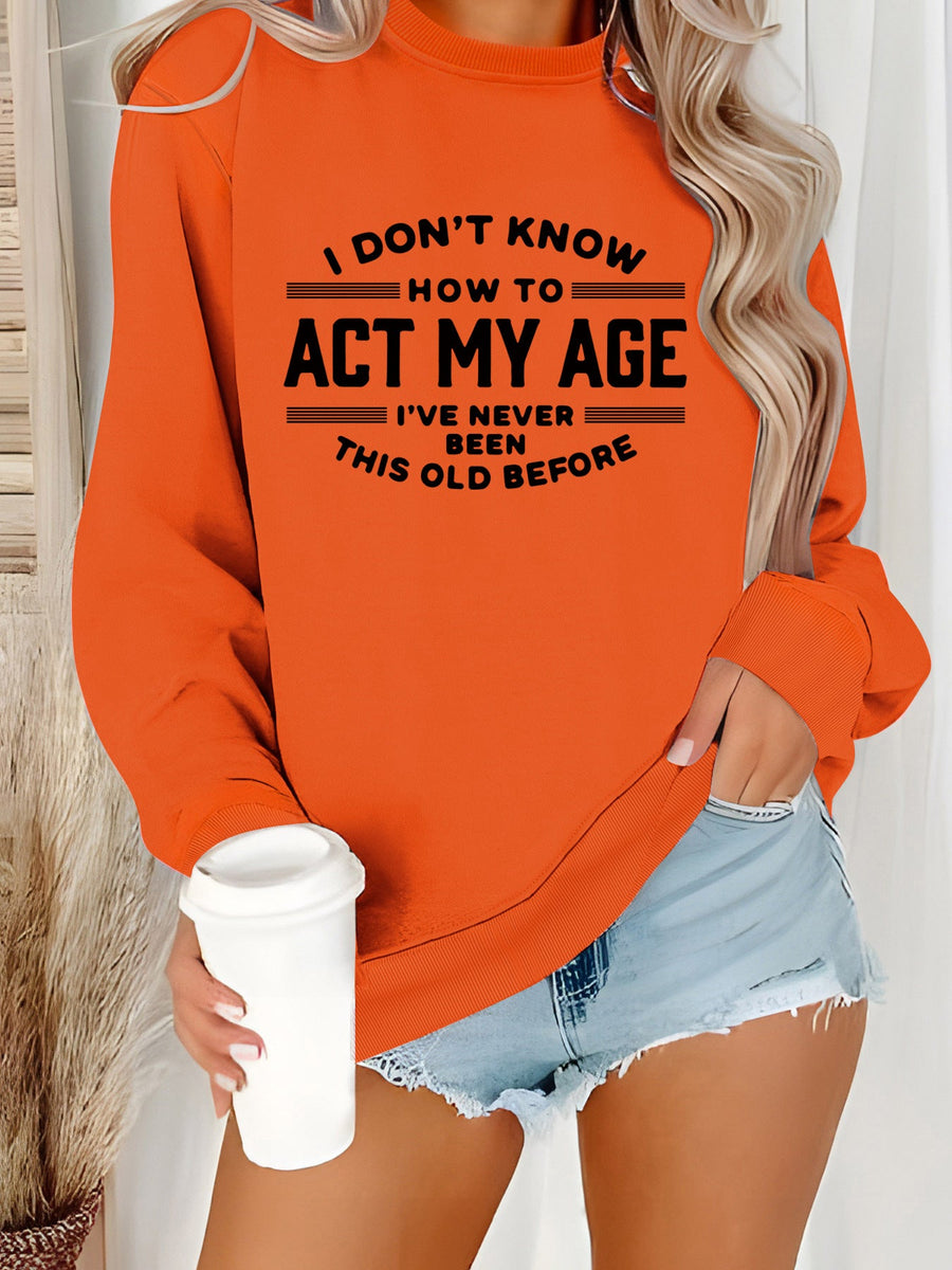 Damen Sweatshirt mit humorvollem Aufdruck und lässigem Schnitt