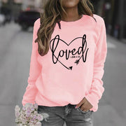 Damen Sweatshirt mit herzförmigem Aufdruck und inspirierender Botschaft