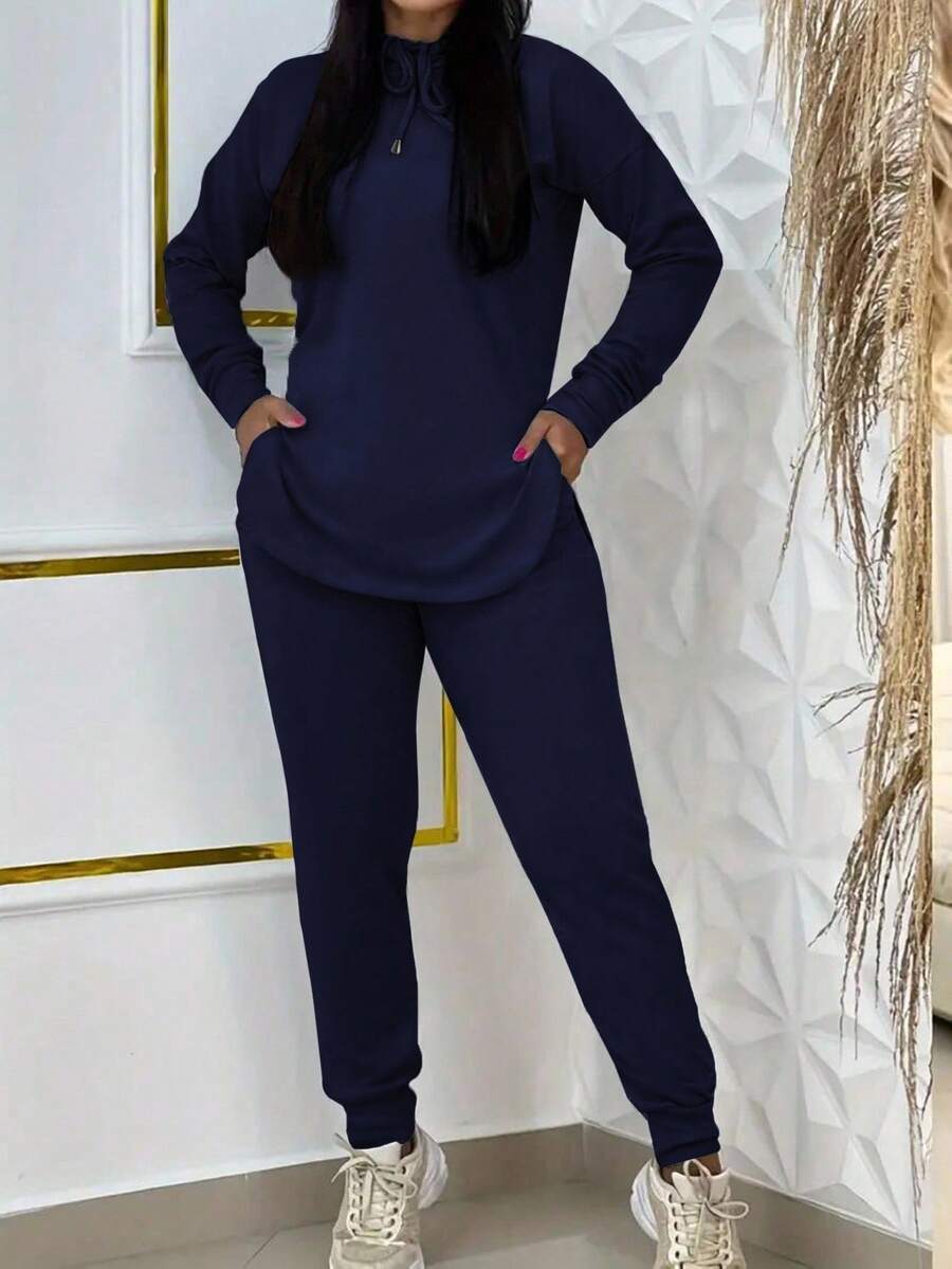 Damen Sportliches Lounge-Set mit Kapuze und praktischen Taschen