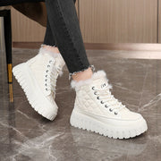 Damen High-Top Sneakers mit luxuriösem Kunstfellkragen und rutschfester Sohle