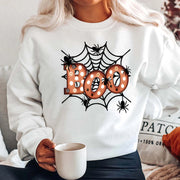 Damen Sweatshirt mit kreativem Halloween-Spinnennetzdesign