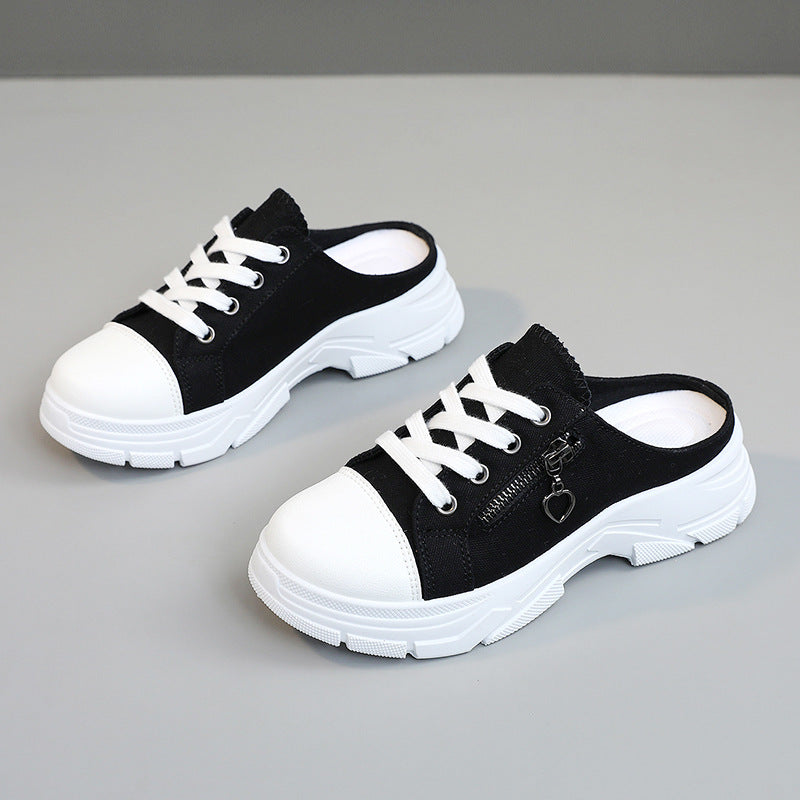 Damen Slip-On Sneakers mit modischem Reißverschluss und bequemem Fußbett