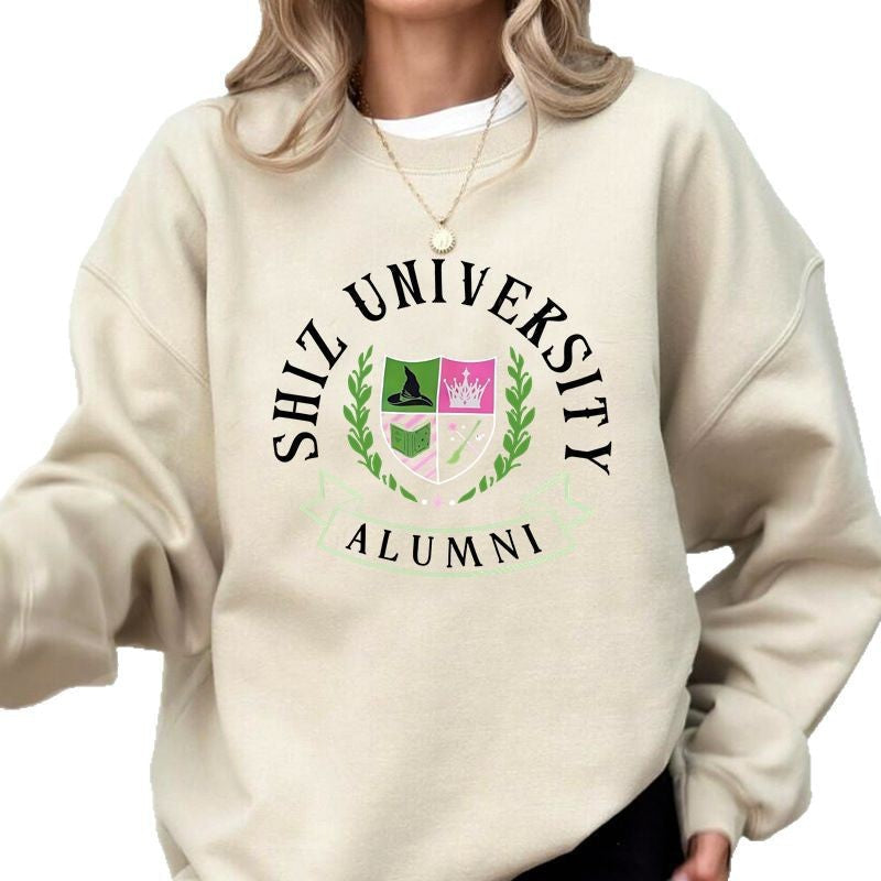 Damen Oversized Sweatshirt mit Universitätsemblem und lässigem Schnitt