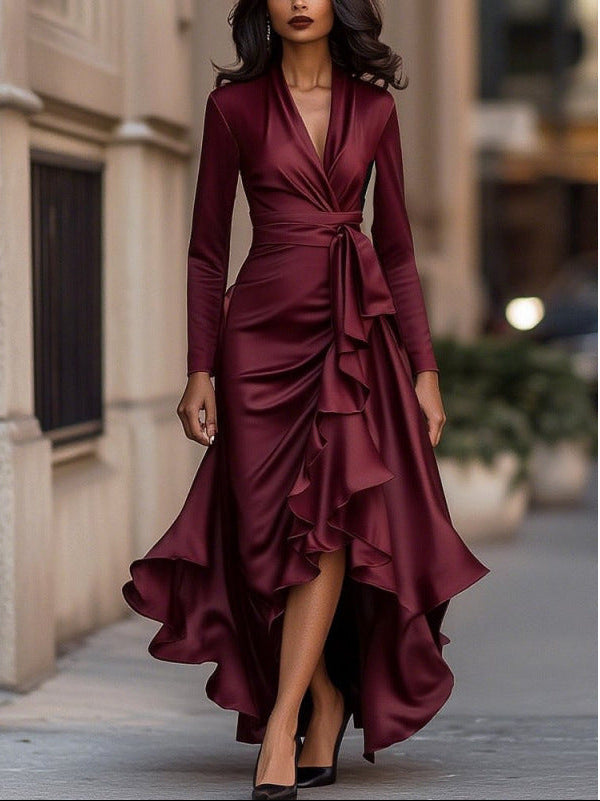 Arina – Elegantes Maxikleid Mit Rüschen