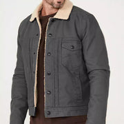 Herren Fleece gefütterte Bikerjacke Aliams