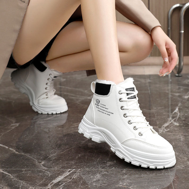 Damen Winterliche High-Top Stiefel mit warmem Fleece-Futter und rutschfester Sohle