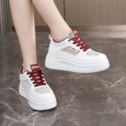 Damen modische Plateau-Sneaker mit atmungsaktivem Obermaterial und dämpfender Laufsohle