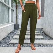 Damen Bequeme Freizeithose mit elastischem Taillenbund und praktischen Seitentaschen