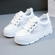 Damen Plattform Sneakers mit atmungsaktiver Mesh-Oberfläche und trendiger Dämpfung