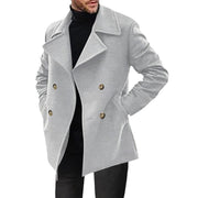 Herren eleganter Doppelreiher-Mantel mit hochwertiger Wolloberfläche Aliams