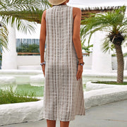 Ella - beiges leinen maxikleid