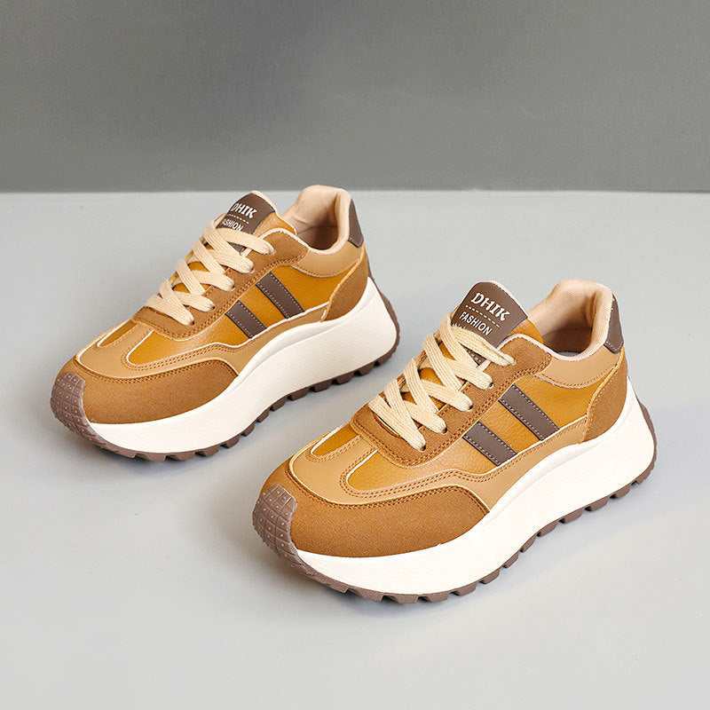 Damen Sneakers mit hohem Plateau und atmungsaktivem Obermaterial