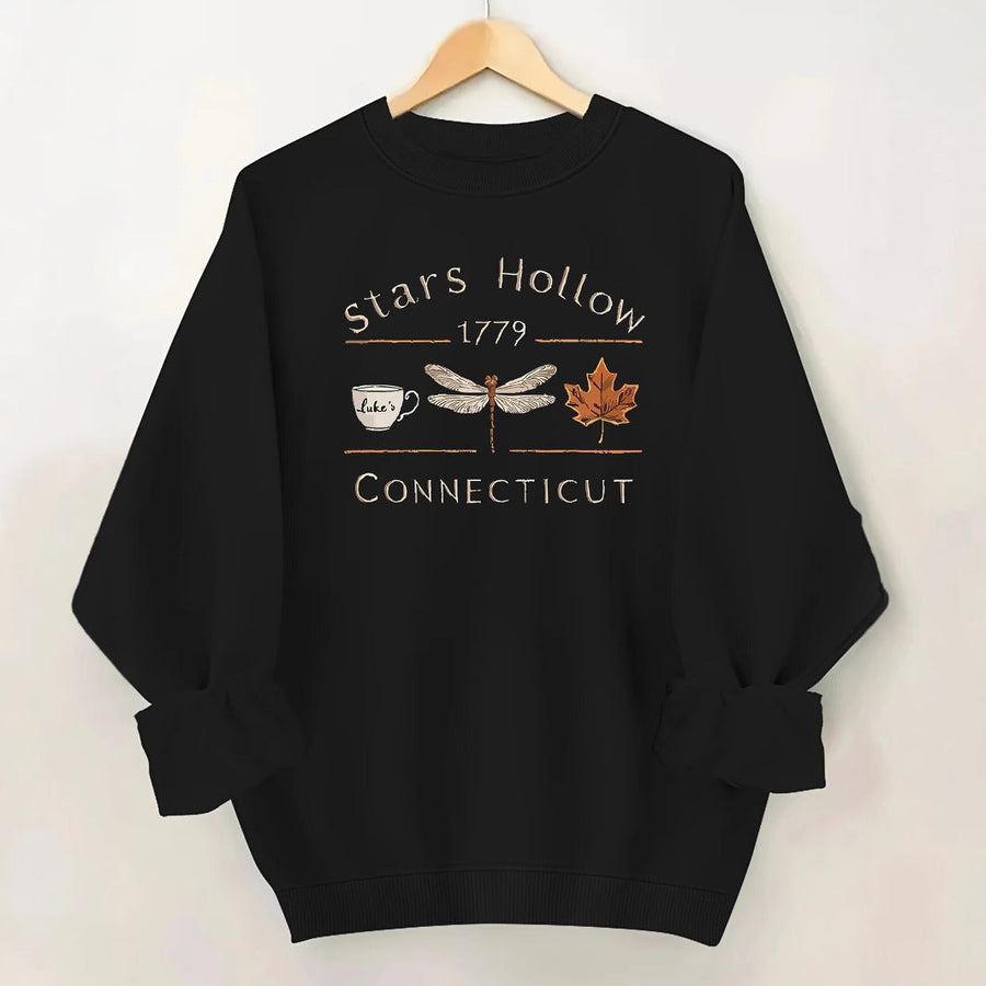 Damen Sweatshirt mit kreativem Stars Hollow Motiv