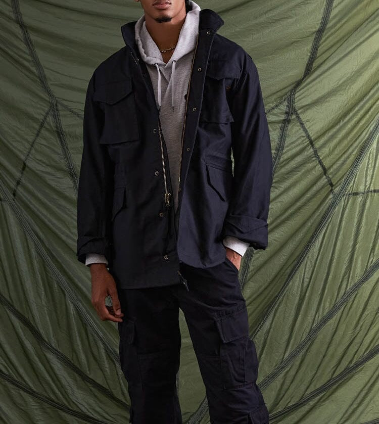 Herren multifunktionale Parkajacke mit praktischen Taschen und modernem Stehkragen Aliams