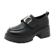 Damen Chunky Loafers mit modischem Schnallen-Design
