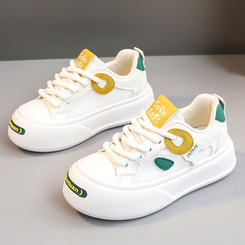 Damen Sportliche Plateau Sneakers mit atmungsaktivem Mesh-Obermaterial und dämpfender Sohle
