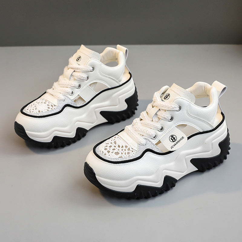 Damen Modische Chunky Sneakers mit luftdurchlässigem Obermaterial