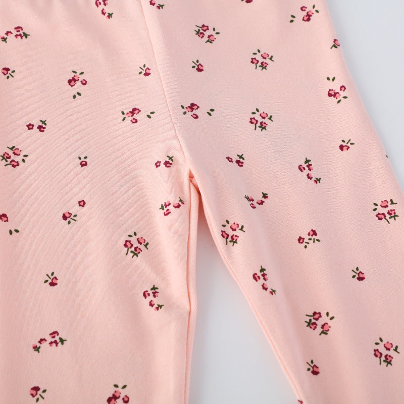 Mädchen Leggings mit zarten Blumenmustern Drune