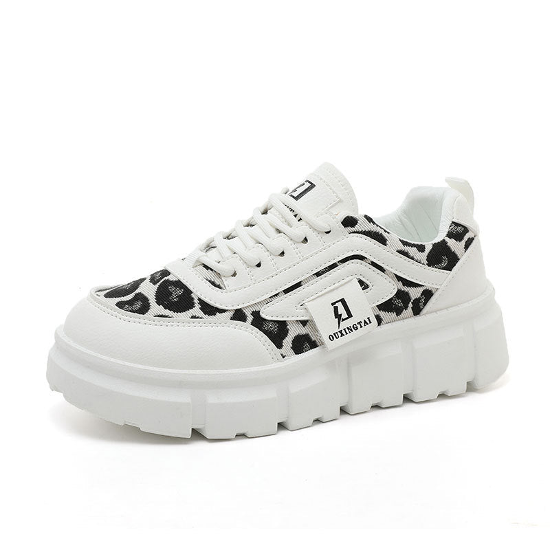 Damen Chunky Sneakers mit lässigem Leoparden-Design und komfortabler Dämpfung