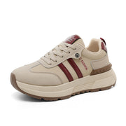 Damen modische Plateau Sneakers mit atmungsaktiver Oberflächenstruktur