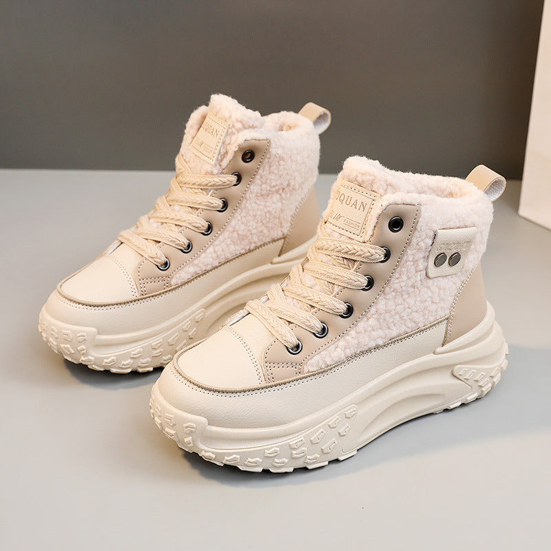 Damen High-Top Sneakers mit warmem Fleece-Futter und rutschfester Sohle