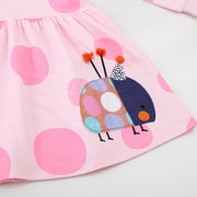 Mädchen Langarmkleid mit lustigem Käfermotiv Drune