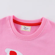 Mädchen Sweatshirt mit liebevollem Herz und Vogelmotiv Drune