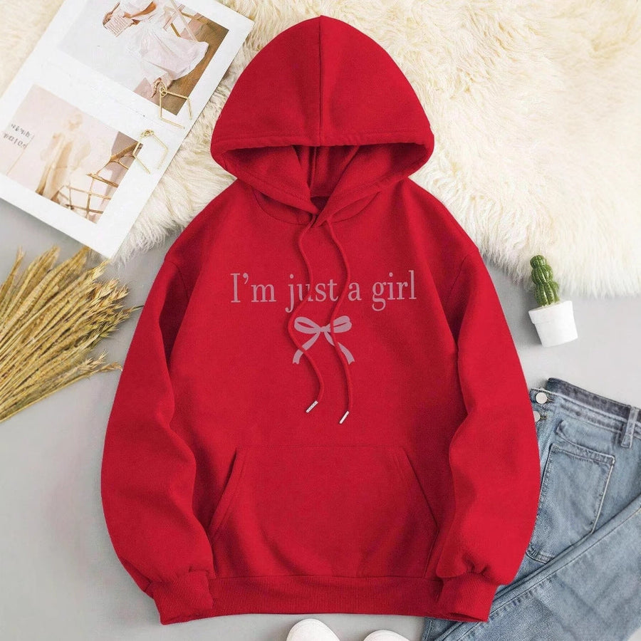 Damen Kapuzenpullover mit modernem Spruch und klassischem Schnitt