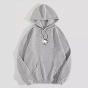 Damen Kapuzenpullover mit kreativem Gänsemotiv und weichem fleece innen
