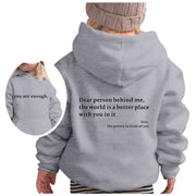 Damen Kapuzenpullover mit motivierendem Schriftzug und lässigem Schnitt