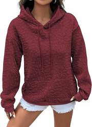 Damen Kapuzenpullover mit floralen Prägungen und großzügiger Passform