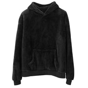 Unisex nan kuscheliger Teddy-Fleece Hoodie mit überlanger Passform und Kängurutasche Drune