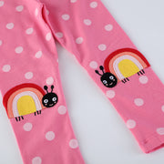 Mädchen Leggings mit fröhlichem Schnecken- und Punkten-Motiv Drune