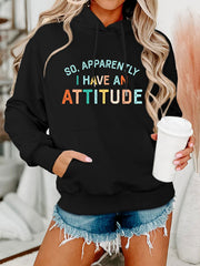 Damen Kapuzenpullover mit kreativem Schriftzug und lässiger Passform