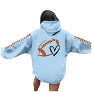 Damen Kapuzenpullover mit kreative Football-Motiv und lässigen Schnitt
