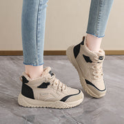 Damen trendige High-Top Sneakers mit weichem Fleece-Futter und rutschfester Laufsohle
