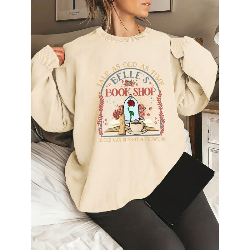Damen Sweatshirt mit einzigartigem Buchladen-Motiv