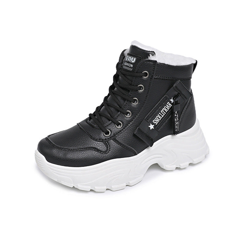 Damen modische High-Top Sneakers mit trendy Reißverschluss und komfortablem Innenfutter