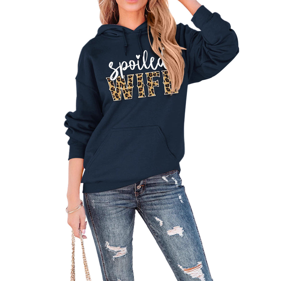 Damen Kapuzenpullover mit kreativem und elegantem Schriftzug