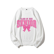 Damen Sweatshirt mit Abschlussjahr und dekorativem Schleifendesign