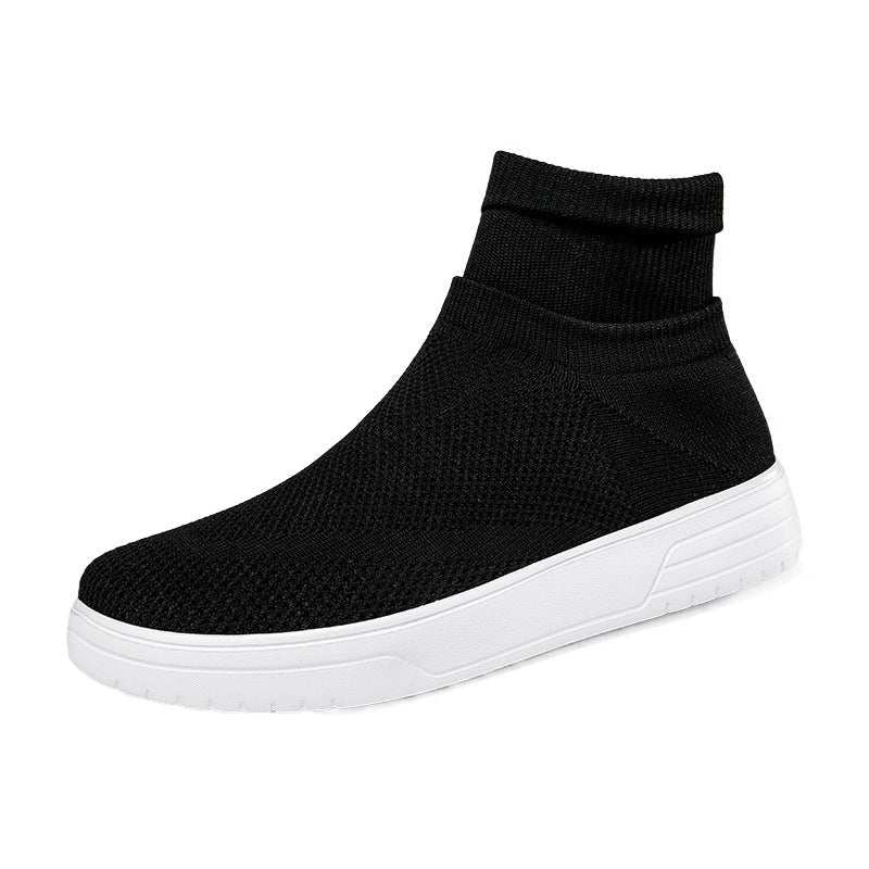 Damen Sportliche Stricksneaker mit elastischem Knöchelschutz und rutschfestem Profil