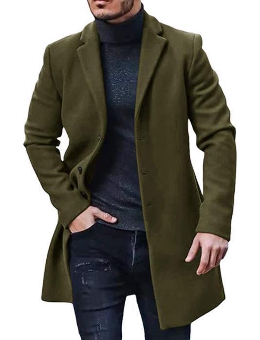 Herren eleganter Melton-Mantel Aliams