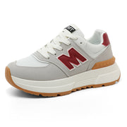 Damen Komfortable und modische Sneaker mit dicker Laufsohle