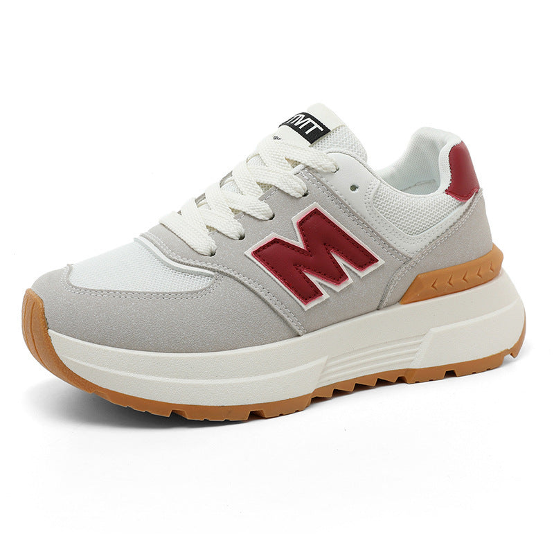 Damen Komfortable und modische Sneaker mit dicker Laufsohle