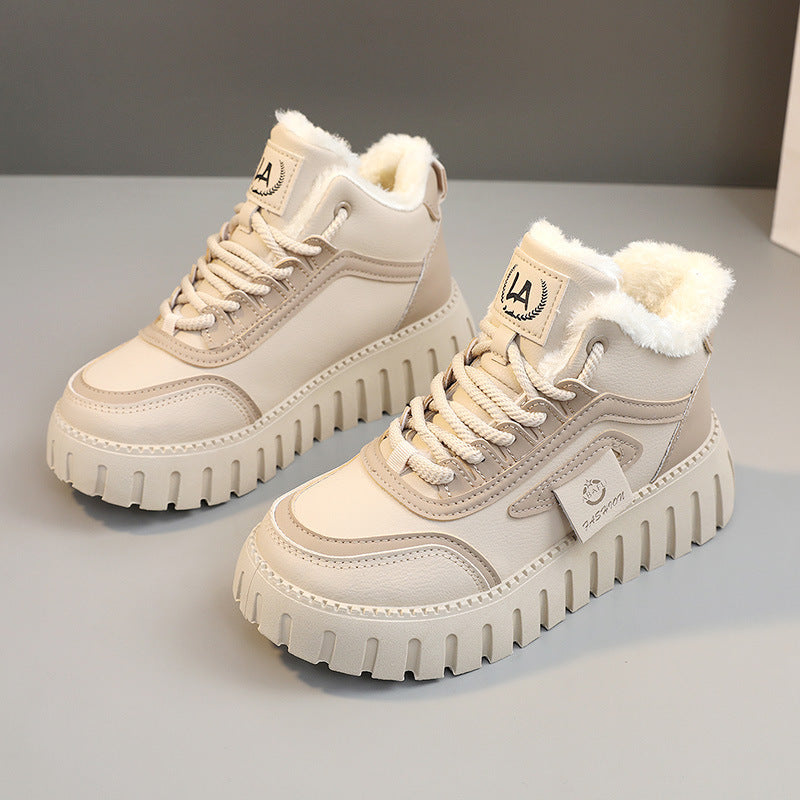 Damen Sportliche High-Top Sneakers mit gefüttertem Innenfutter und rutschfester Laufsohle