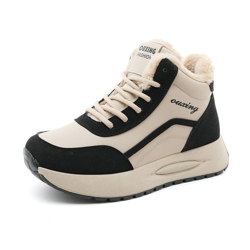 Damen Sportliche High-Top Sneakers mit warmem Fleece-Futter und rutschfester Sohle