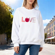Damen Sweatshirt mit kreativem Love-Motiv