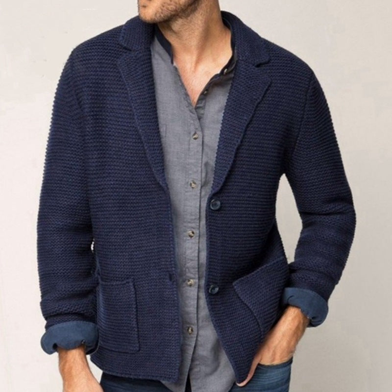Herren Strickblazer mit strukturiertem Design und praktischen Taschen Aliams