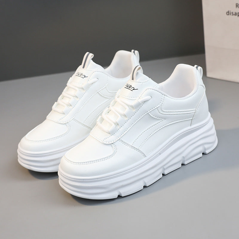 Damen modische Plateau Sneakers mit dämpfender Laufsohle und atmungsaktivem Obermaterial